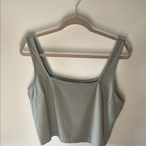 Express Stone Gray Sleeveless Crop Top